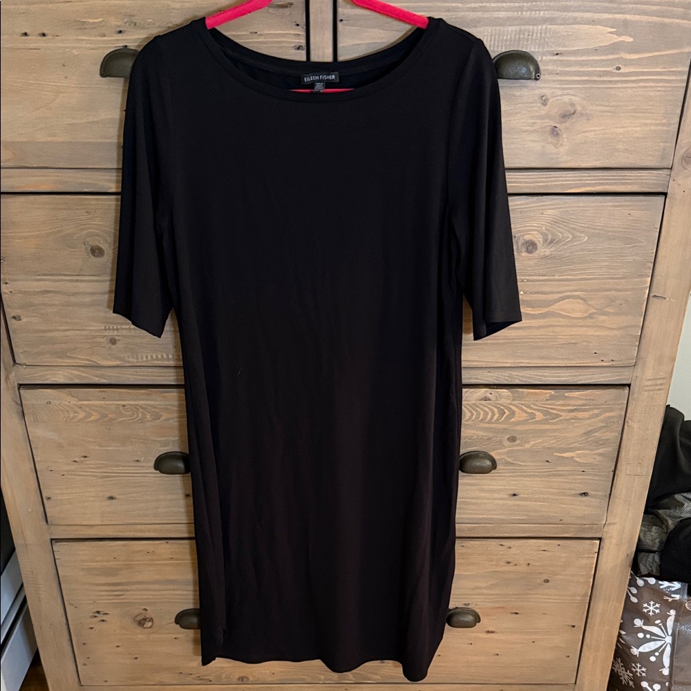 EUC Eileen Fisher Black dress sz M